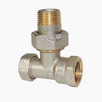 Клапан запорно-регулирующий Raditec DN 15 PN 16 угловой G1/2'' Kvs = 1,46 м3/ч для радиатора, 120гр. купить в Кемерово | "Проконсим"