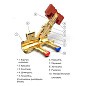 Клапан балансировочный STAD.BY-1-15, DN 15 PN 16 наклонный, латунный Kv 2,97 м3/ч с измерительными ниппелями, дренажный купить в Кемерово | "Проконсим"