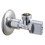 Кран латунный шаровой угловой MVI BV.464 DN 15-15 PN 10 хромированный штуцер бабочка купить в Кемерово | "Проконсим"