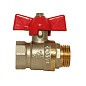 Кран латунный шаровой SGLprof DN 20 PN 25 никелированный муфта-штуцер бабочка купить в Кемерово | "Проконсим"