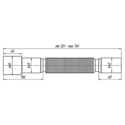 Акция! Гибкая труба АНИ K406 40-40/50, длина 351-761 мм (428100257) со склада Проконсим в Кемерово