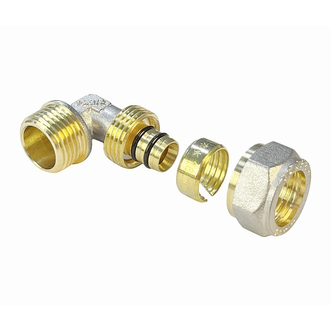 Угольник латунный для PEX труб 20-1/2'' PN 10 обжимной никелированный Valfex VF.352.N  купить в Кемерово | "Проконсим"