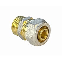 Муфты латунные для PEX труб DN 16-32 PN 10 обжимные никелированные с наружной резьбой Valfex VF.301.N купить в Кемерово | "Проконсим"