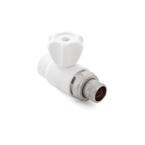 Кран шаровой для радиатора ПП 25-3/4'' PN 25 прямой с американкой белый РТП 10587 купить в Кемерово | "Проконсим"