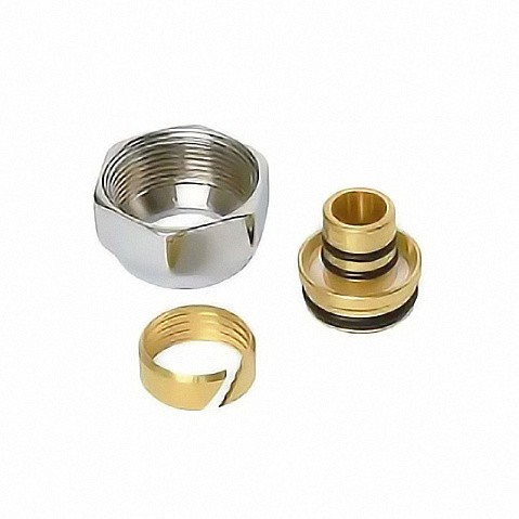 Евроконус 3/4'' DN 16 для PEX МП-труб обжимной 2 резьбовых кольца на штуцере Varmega купить в Кемерово | "Проконсим"