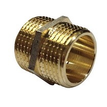 Ниппели латунные никелированные DN 15-50 PN 40 штуцер-штуцер  купить в Кемерово | "Проконсим"