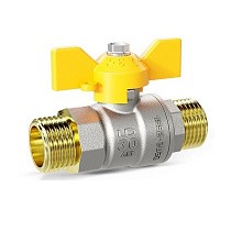 Краны латунные шаровые газовые DN 15-25 PN 40 бабочка штуцер-штуцер LD Pride GAS купить в Кемерово | "Проконсим"
