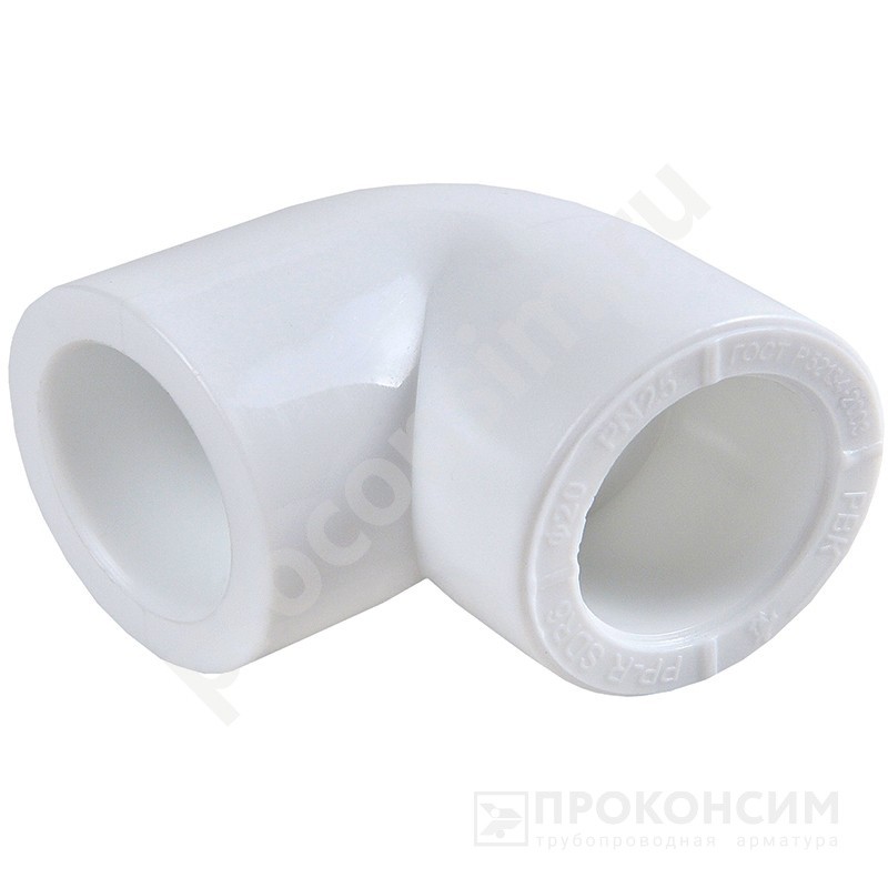 Цена по запросу.  . Угольник ПП 90гр. 25 PN 25 белый РВК 31102 (930659284) со склада Проконсим в Кемерово