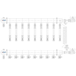  Коллекторный узел на 9 выход. PLP УКЭО-ЭКОНОМ 5-30/25-60кПа Ду50 1'' - 1/2'' Ру10 сталь, подкл. боковое правое (922156059) со склада Проконсим в Кемерово