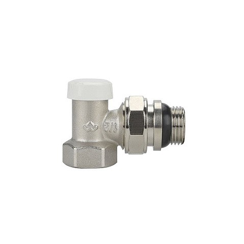 Клапан радиаторный VARMEGA VM10211 DN15 PN10 угловой настроечный G-1/2'' с уплотнением муфта-штуцер купить в Кемерово | "Проконсим"