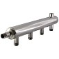Коллектор распределительный из нержавеющей стали DN40 PN16 вход 15-20 10 выходов НР 3/4'' выход под кран Маевского и импульсную трубку левосторонний PLP купить в Кемерово | "Проконсим"