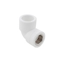 Угольники ПП DN 20-32 PN 25 комбинированные с внутренней резьбой белые PlasticPro купить в Кемерово | "Проконсим"