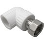 Угольник комбинированный ПП 20-1/2'' PN 25 с накидной гайкой белый VALFEX  купить в Кемерово | "Проконсим"