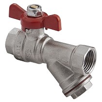 Краны латунные шаровые с фильтром MVI BV.632 DN 15-20 PN 25 никелированные муфта-муфта бабочка купить в Кемерово | "Проконсим"