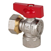 Краны латунные шаровые угловой DN 15-20 PN 40 никелированные бабочка муфта-накидная гайка MVI BV.532 купить в Кемерово | "Проконсим"