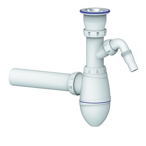 Сифон для мойки Unicorn В310V, 40х40 прямой отвод, 1 1/2'' х40 чаша из нержавеющей стали с отводом для стиральной машины купить в Кемерово | "Проконсим"
