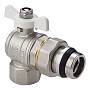 Кран латунный шаровой MVI BV.523 DN 15 PN 40 угловой с уплотнением никелированный полнопроходной американка купить в Кемерово | "Проконсим"