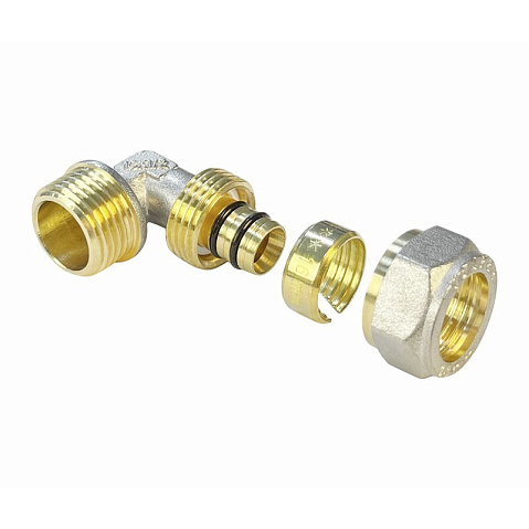 Угольник латунный для PEX труб 20-3/4'' PN 10 обжимной никелированный Valfex VF.352.N  купить в Кемерово | "Проконсим"
