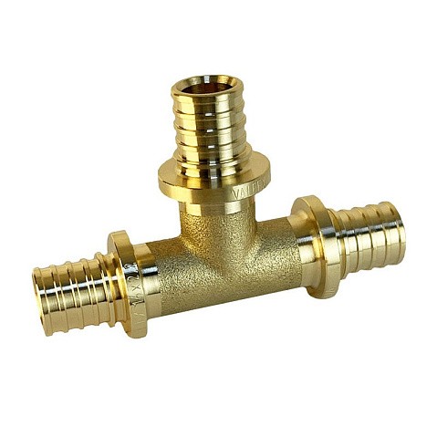 Тройник латунный для PEX труб 20-20-20 PN 16 S-2,8мм под надвижную гильзу Valfex VF.431.AF купить в Кемерово | "Проконсим"