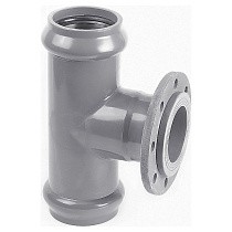 Тройники НПВХ раструбные SDR26 DN 90-225 PN 10 с металлическим фланецем Хемкор купить в Кемерово | "Проконсим"