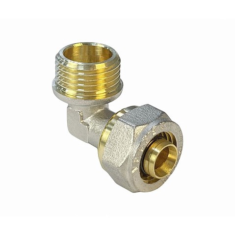 Угольник латунный для PEX труб 20-3/4'' PN 10 обжимной никелированный Valfex VF.352.N  купить в Кемерово | "Проконсим"
