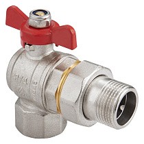 Краны латунные шаровые угловой DN 15-25 PN 40 никелированные бабочка американка MVI BV.522 купить в Кемерово | "Проконсим"