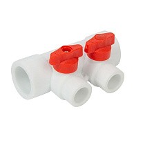 Коллекторы ПП DN 32-40 PN 25 универсальные с отсечными кранами белые Valfex купить в Кемерово | "Проконсим"