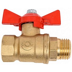  Латунный шаровой кран Ду15 Ру40 Valfex VF.218.LB1.012.DP 11Б27фт1М ВР-НР, проход , бабочка. (111201513) со склада Проконсим в Кемерово