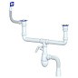 сифон для двойной мойки Unicorn В740V, 40х50 гибкий отвод, 1 1/2'' х40 с отводом для стиральной машины, прямоугольный перелив купить в Кемерово | "Проконсим"