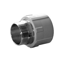  Муфта комбинированная ПП 50-1 1/2'' PN25, разъёмная, с наружной резьбой, серая  (251200716) со склада Проконсим в Кемерово