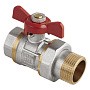 Кран латунный шаровой MVI AquaHit BV.320.04 DN 15 PN 25 бабочка американка полнопроходной никелированный купить в Кемерово | "Проконсим"