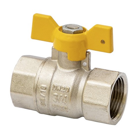 Краны латунные шаровые газовые DN 15-20 PN 25 бабочка муфта-муфта MVI BV.813 купить в Кемерово | "Проконсим"
