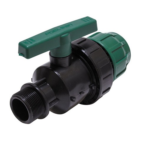Кран шаровый ПЭ компрессионный комбинированный НР DN 25-3/4'' PN 10 купить в Кемерово | "Проконсим"