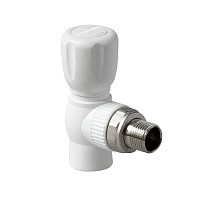 Краны шаровые ПП DN 20-25 PN 25 для радиатора угловые белые Pro Aqua купить в Кемерово | "Проконсим"