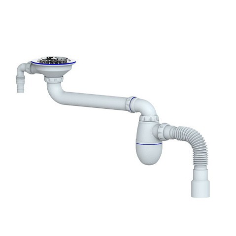 Сифон для умывальника Unicorn ВС10V, 40х50 гибкий отвод, 3 1/2'' х40 чаша из нержавеющей стали с отводом для стиральной машины купить в Кемерово | "Проконсим"