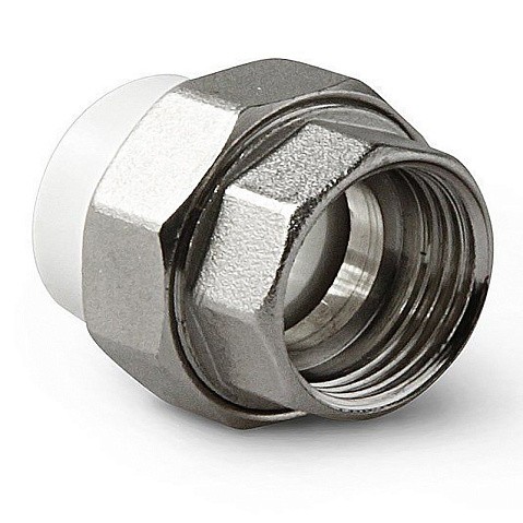 Муфта комбинированная ПП 25-1/2'' PN 25 разъёмная с внутренней резьбой белая Pro Aqua PA20012 купить в Кемерово | "Проконсим"