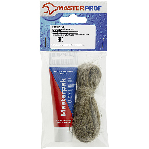 Набор уплотнительный паста +лён для воды, пара 25гр+ 7гр Masterpak купить в Кемерово | "Проконсим"