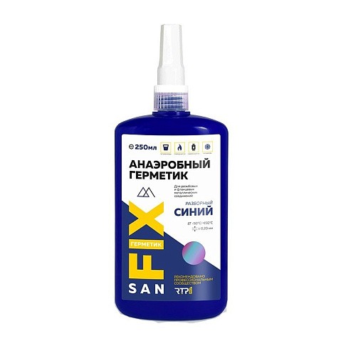 Гель-герметик SANFIX 250мл. до 3/4'', анаэробный уплотнительный, синий, флакон купить в Кемерово | "Проконсим"