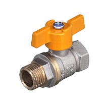Краны латунные шаровые газовые БАЗ 11Б27п1 DN 15 PN 16 муфта-штуцер бабочка купить в Кемерово | "Проконсим"