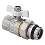 Кран латунный шаровой MVI BV.521 DN 15 PN 40 с уплотнением никелированный полнопроходной американка бабочка купить в Кемерово | "Проконсим"