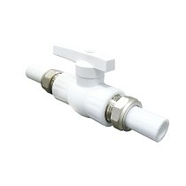 Краны шаровые ПП DN 20-32 PN 25 с двусторонним разъемным соединением белые Valfex купить в Кемерово | "Проконсим"