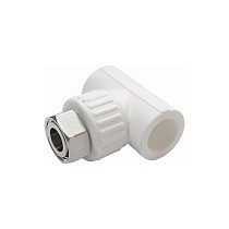 Тройник ПП с накидной гайкой 20-3/4'' PN 25 белый купить в Кемерово | "Проконсим"