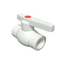Кран шаровой ПП OPTIMA 20 PN 25 белый PlasticPro купить в Кемерово | "Проконсим"
