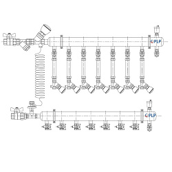  Коллекторный узел на 7 выход. PLP УКЭО-МАКСИМУМ 5-30/25-60кПа Ду50 1'' - 1/2'' Ру10 сталь, подкл. боковое левое (922156287) со склада Проконсим в Кемерово