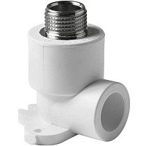 Угольники установочные ПП DN 20-25 PN 25 с наружной резьбой белые Pro Aqua купить в Кемерово | "Проконсим"