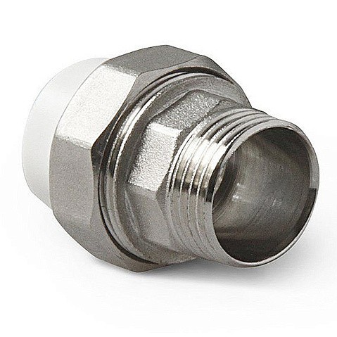 Муфта комбинированная ПП 20-1/2'' PN 25 разъёмная с наружной резьбой белая Pro Aqua PA21008 купить в Кемерово | "Проконсим"