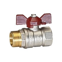 Краны латунные шаровые DN 15-32 PN 25-40 никелированные бабочка муфта-штуцер Temper серия 88 ГОСТ Р 59553 купить в Кемерово | "Проконсим"