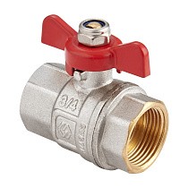 Краны латунные шаровые DN 15-25 PN 40 никелированные бабочка муфта-муфта MVI BV.513 купить в Кемерово | "Проконсим"