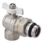 Кран латунный шаровой MVI BV.523 DN 15 PN 40 угловой с уплотнением никелированный полнопроходной американка купить в Кемерово | "Проконсим"