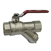 Краны латунные шаровые SGL 11Б27п с фильтром DN 15-20 PN 20 муфта-муфта рычаг купить в Кемерово | "Проконсим"
